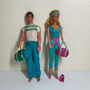 Great Shape Barbie and Ken Set with Teal and Pink Outfits